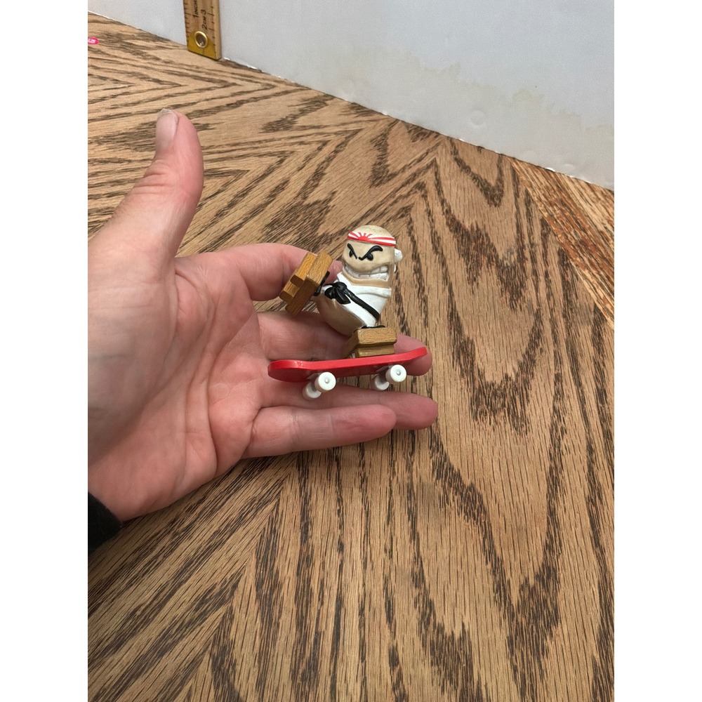 Vintage 2001 Tech Deck Dudes Karate Master Figure Red Skateboard White Red
